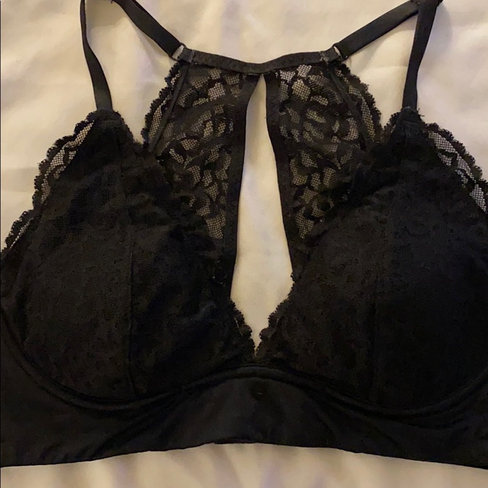PINK black lace bra